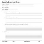 Specific exception sheet