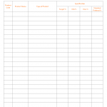 Product specification analysis sheet