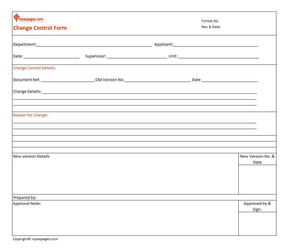 Change Control Form