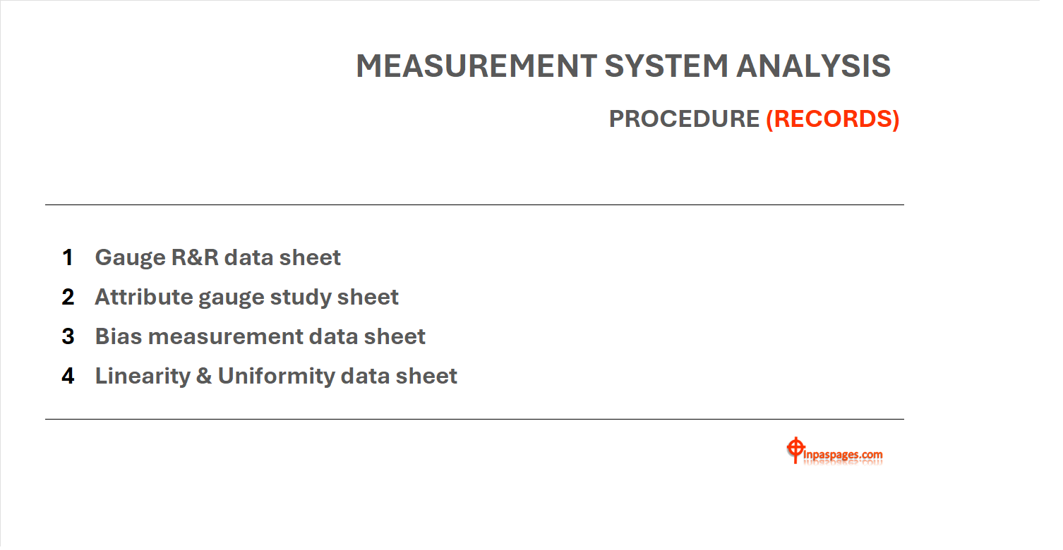 Measurement system analysis procedure