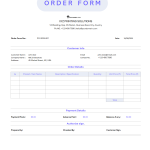 Sample Order form format