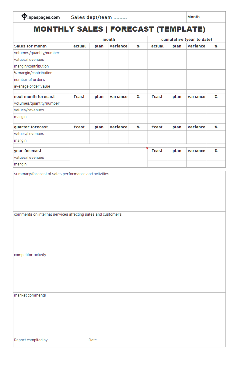 Monthly Sales Report & Forecast template, Monthly Sales Report & Forecast format, Monthly Sales Report & Forecast examples, Monthly Sales Report & Forecast download excel, Monthly Sales Report & Forecast pdf download