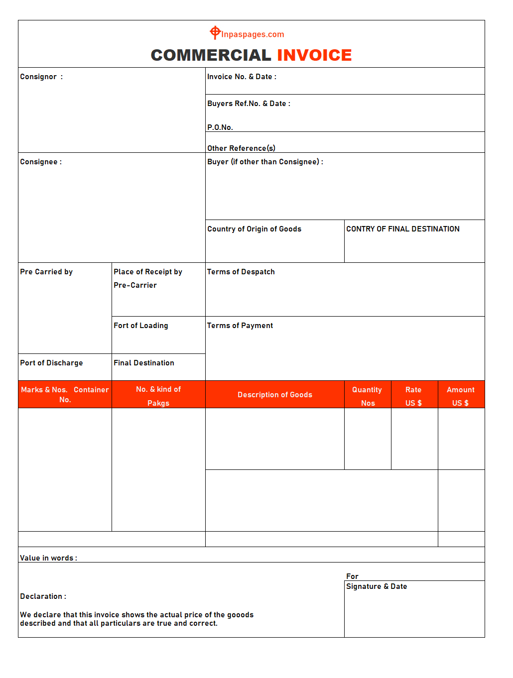 Commercial Invoice template, Commercial Invoice template excel, Commercial Invoice template pdf, Commercial Invoice template printable, Commercial Invoice template blank format, Commercial Invoice format, Commercial Invoice examples, Commercial Invoice sample, Commercial Invoice pdf
