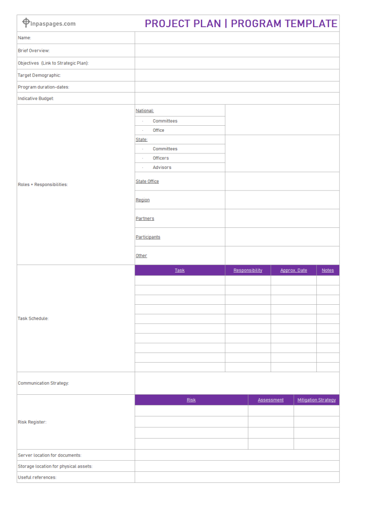 Project Plan Template – 10+ Word, Excel, PDF Format Download