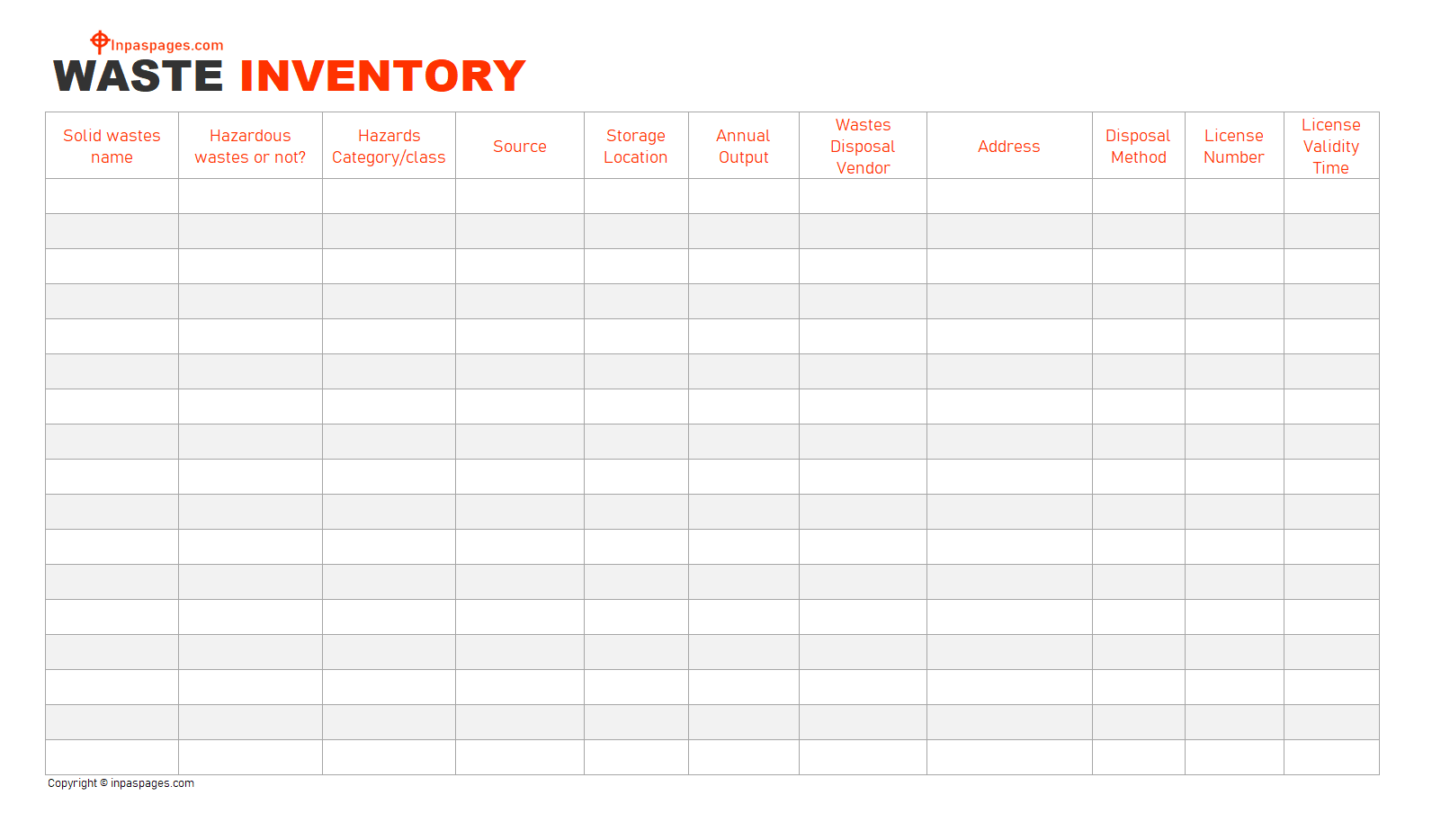 Waste inventory template excel, Waste inventory template pdf, Waste inventory template sample format, Waste inventory template example, Waste inventory format, Waste inventory template, Waste inventory form, Waste inventory sample excel sheet