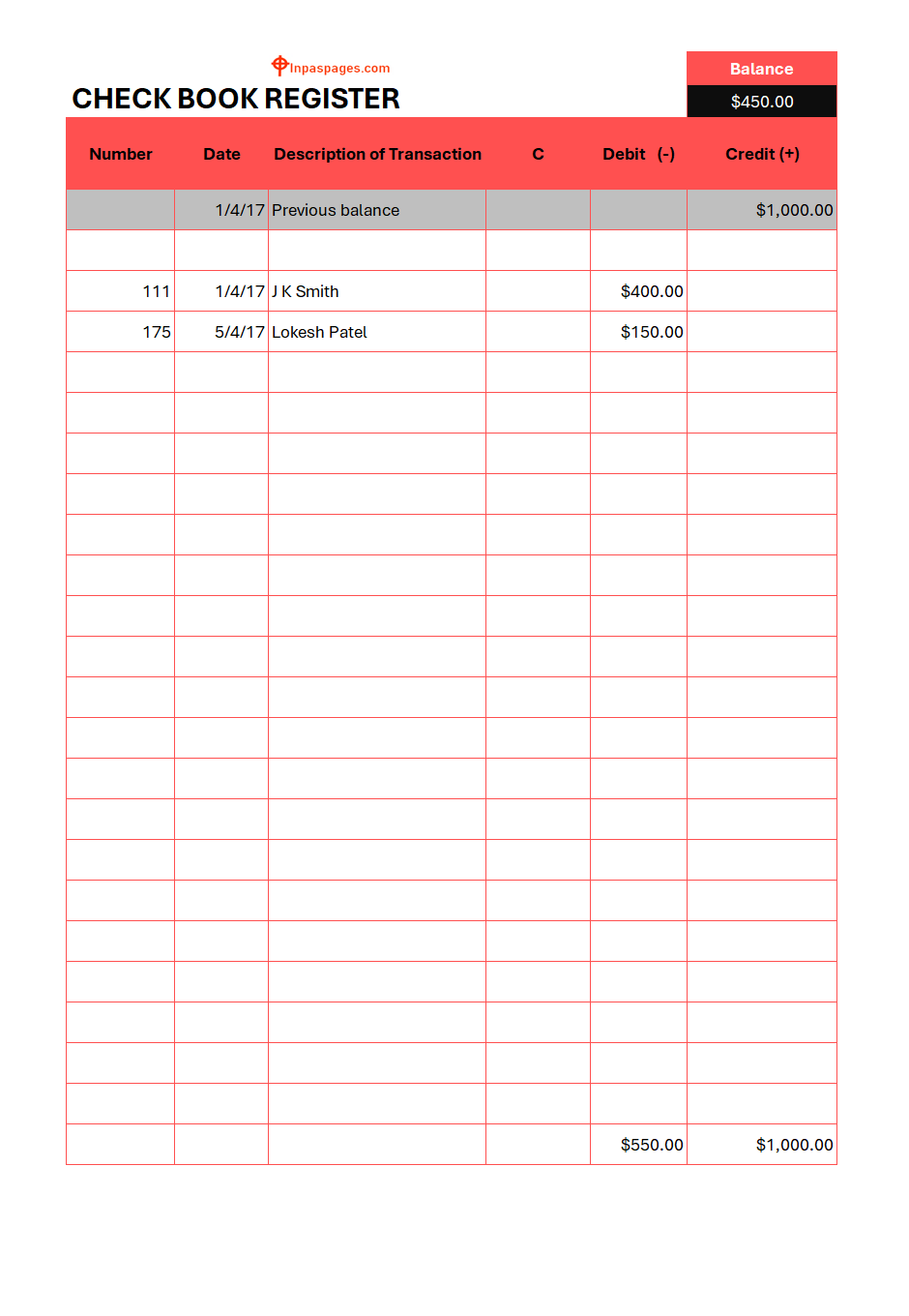 checkbook register template, online checkbook register, checkbook register worksheet