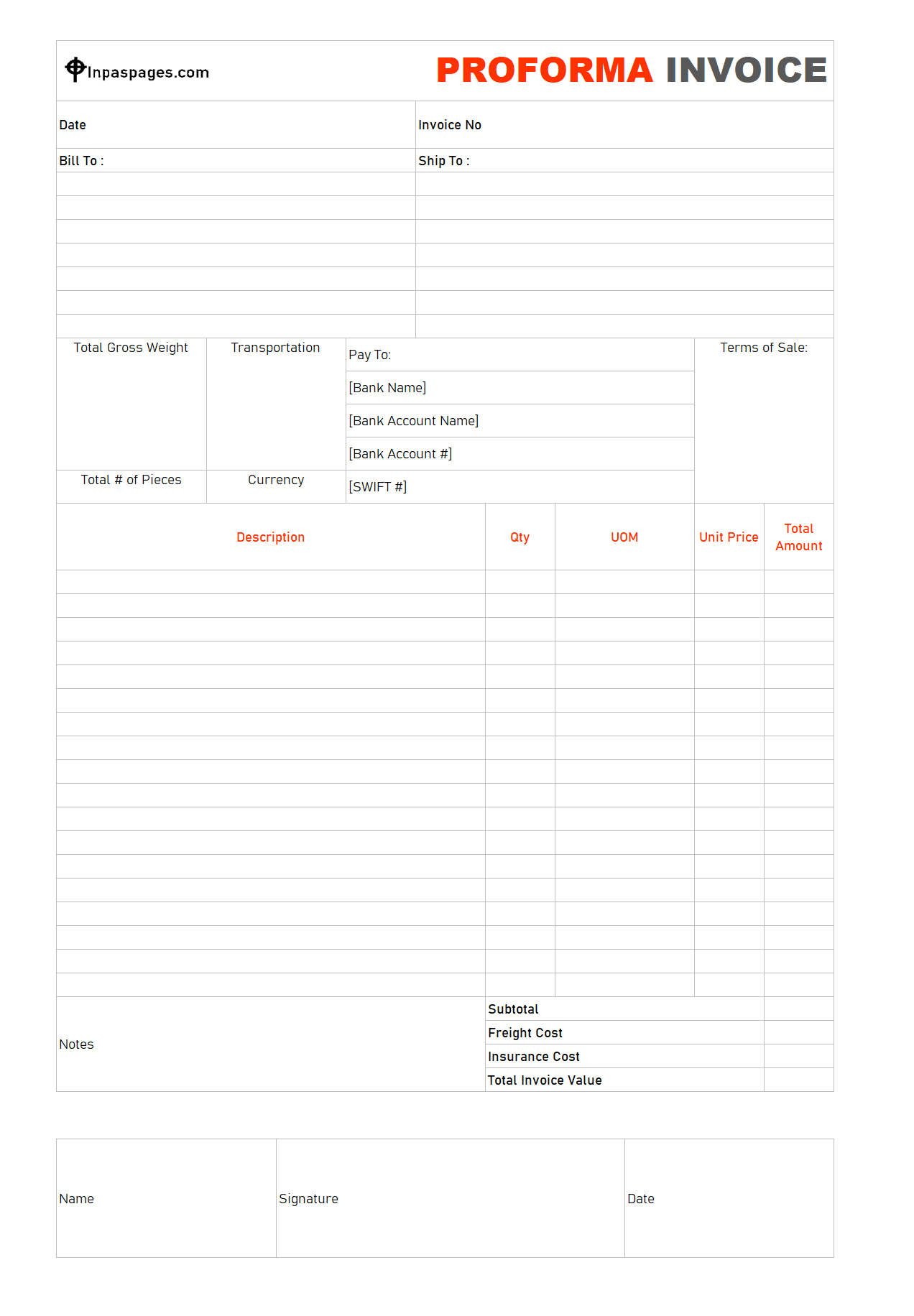 Proforma invoice commercial template excel, Proforma invoice commercial template pdf, Proforma invoice commercial format, Proforma invoice commercial sample, Proforma invoice commercial example, Proforma invoice commercial pdf