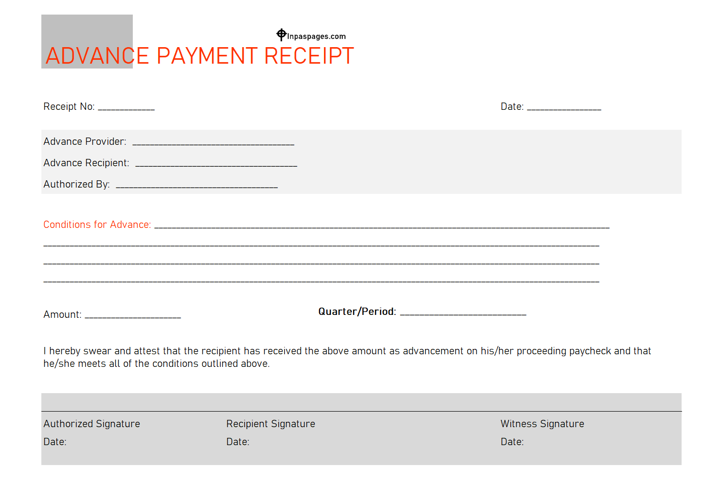 Advance payment receipt template, Advance payment receipt format, Advance payment receipt examples, Advance payment receipt samples
