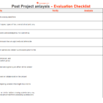 Post Project analysis checklist format, Post Project analysis checklist template, Post Project analysis checklist example, Post Project analysis checklist sample, Post Project analysis checklist pdf