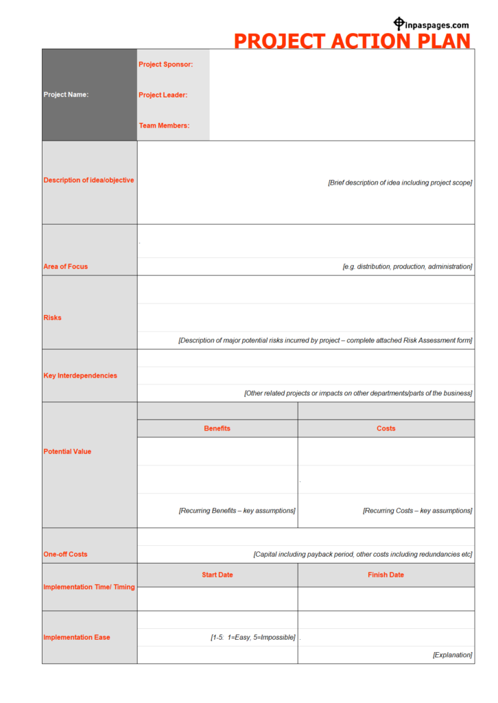 Action plan templates – 100% Free templates [Word | Excel | PDF]