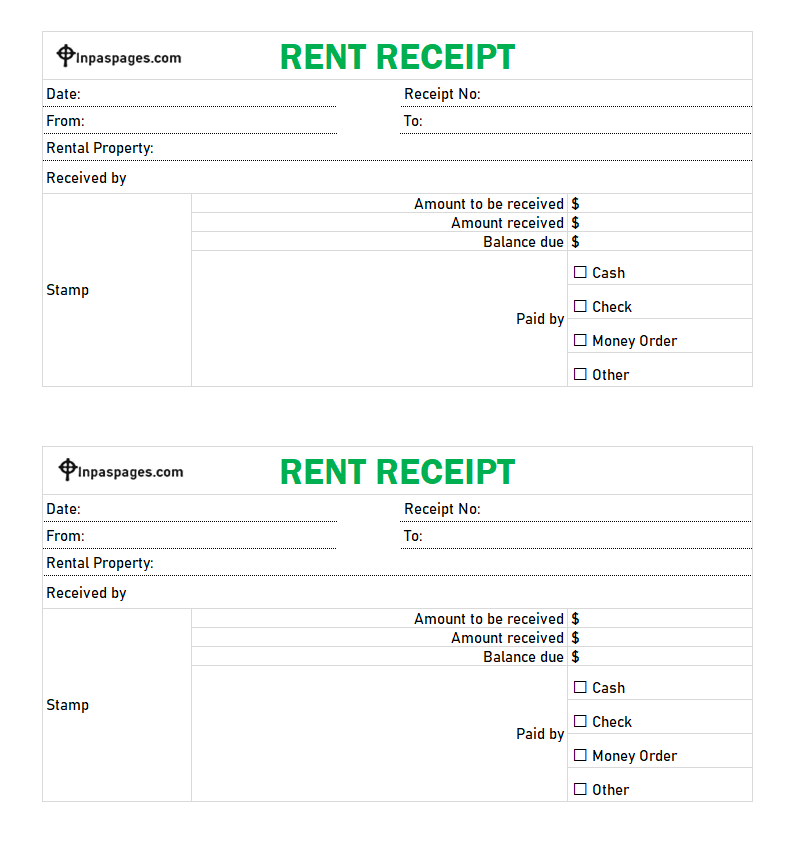 House Rent Receipt template India