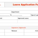 Leave Application Form format, Leave Application Form example, sample, pdf