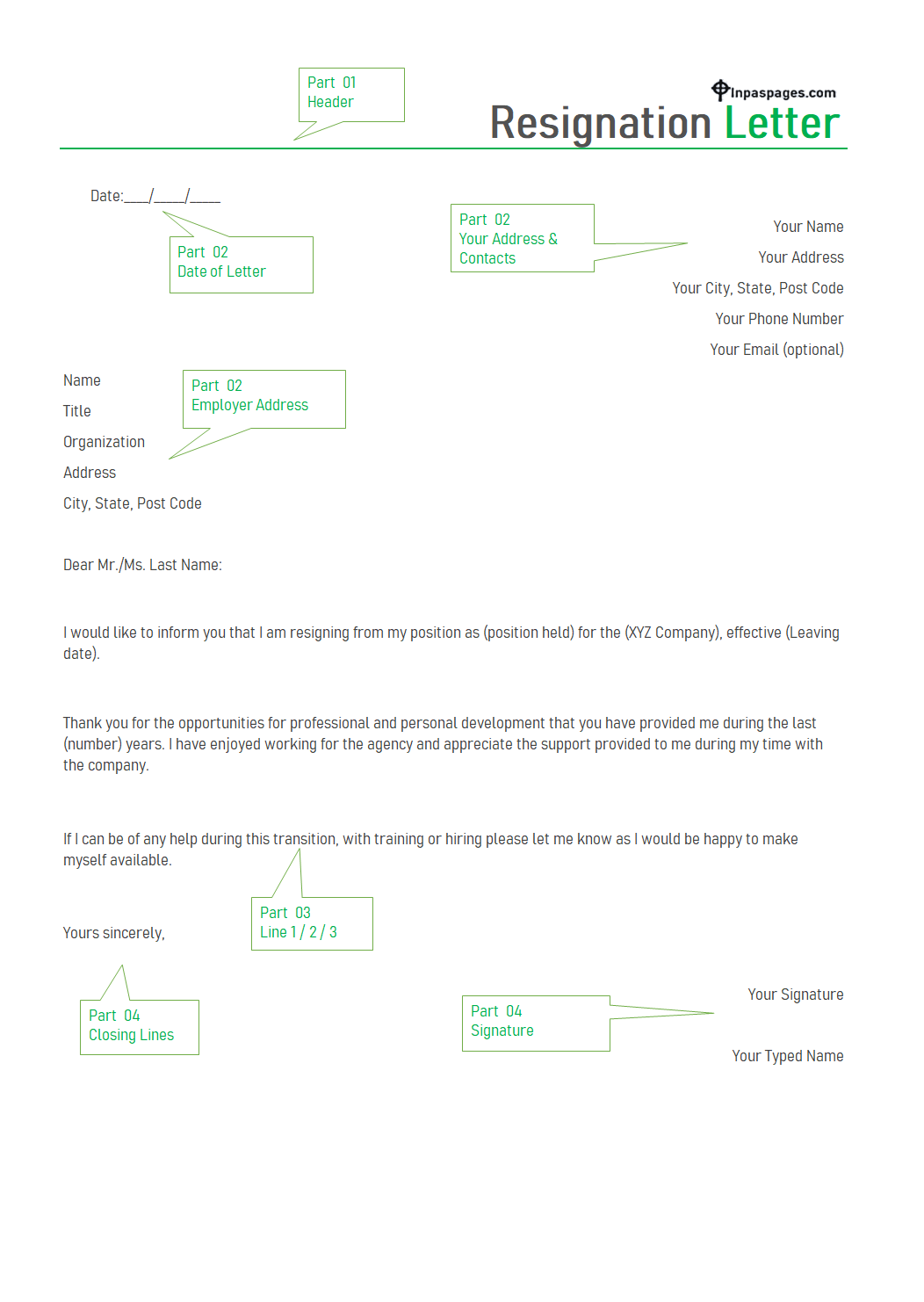 Letter of Resignation format, Letter of Resignation example, Letter of Resignation sample, Letter of Resignation template, Letter of Resignation pdf