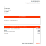 Free Job cost sheet format, Free Job cost sheet sample, Free Job cost sheet example, Free Job cost sheet Template Excel
