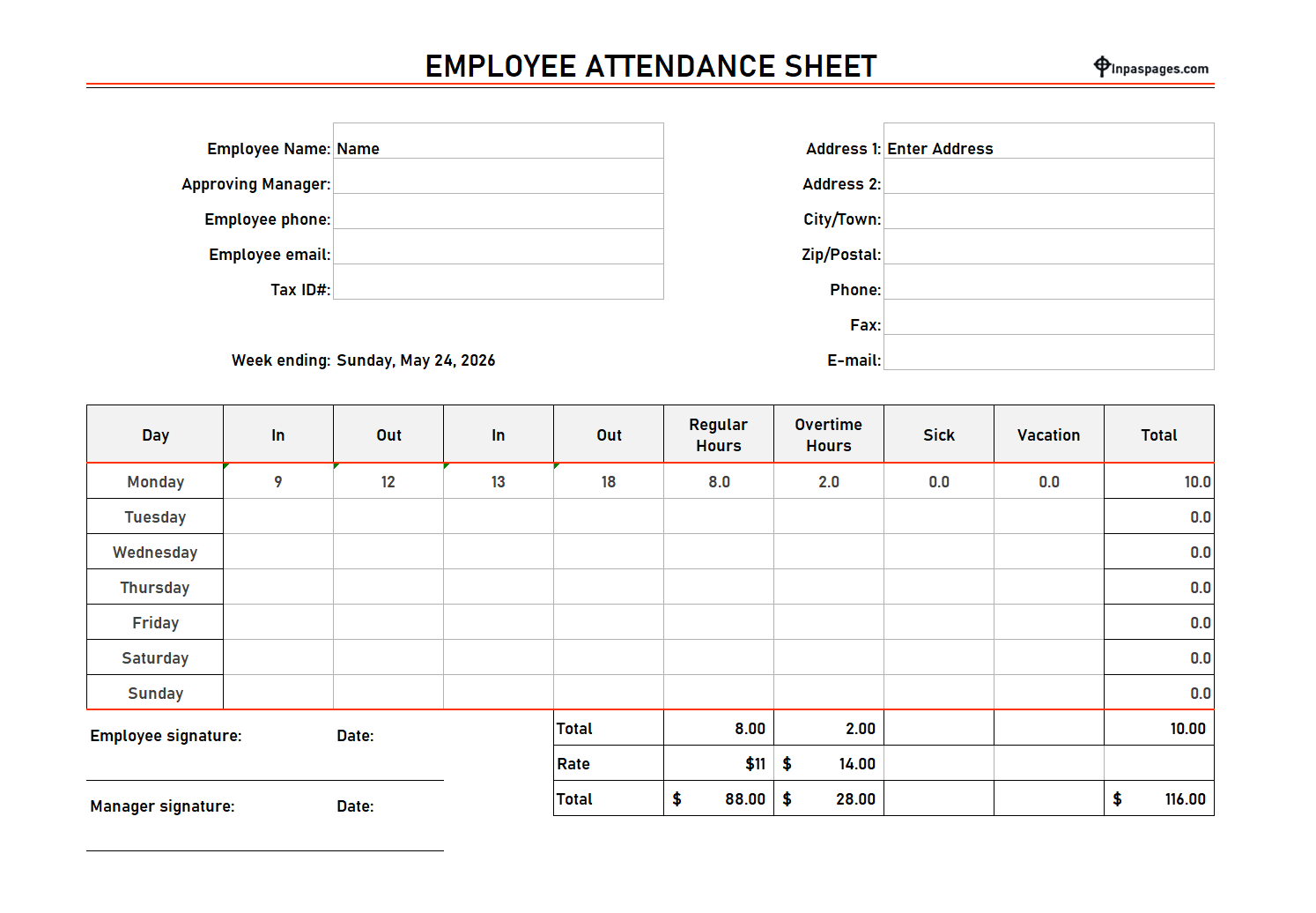 Employee Attendance sheet template, Employee Attendance sheet format, Daily Monthly Employee Register