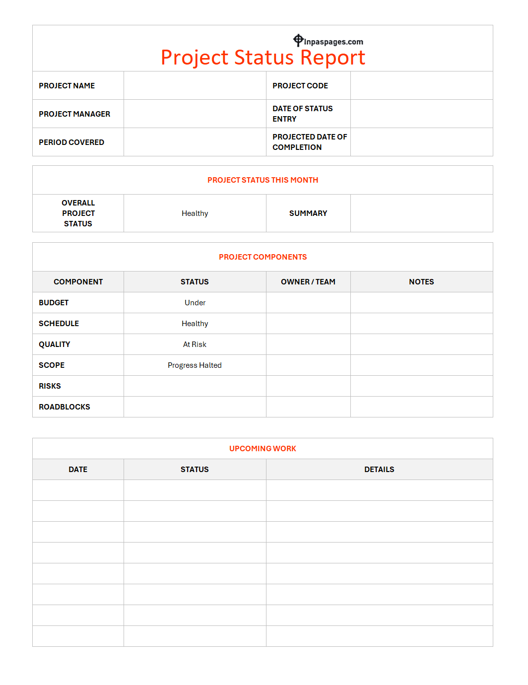 Project Status Report format, Project Status Report sample, Project Status Report example, Project Status Report pdf, Project Status Report excel