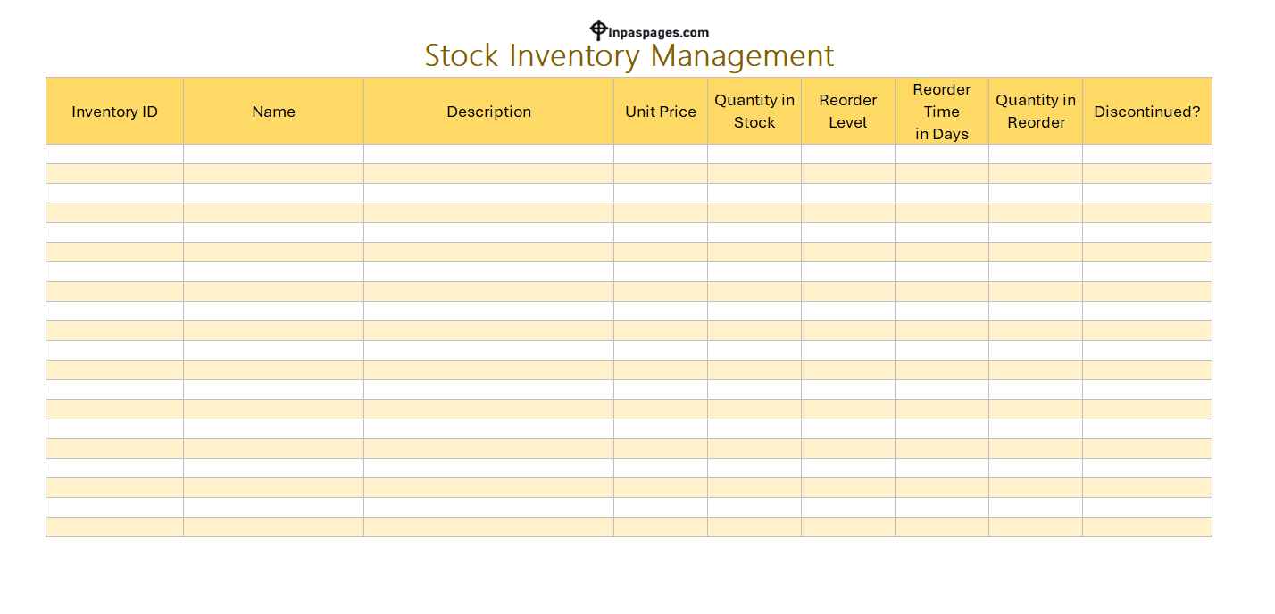 Excel template for inventory managementExcel template for inventory management