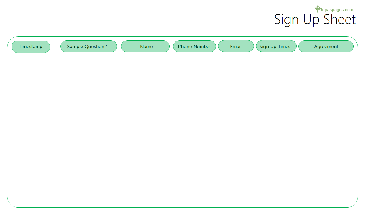 Blank Signup sheet format, Blank Signup sheet example, Blank Signup sheet sample, Blank Signup sheet pdf