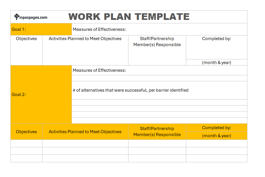 Work Plan Template Excel