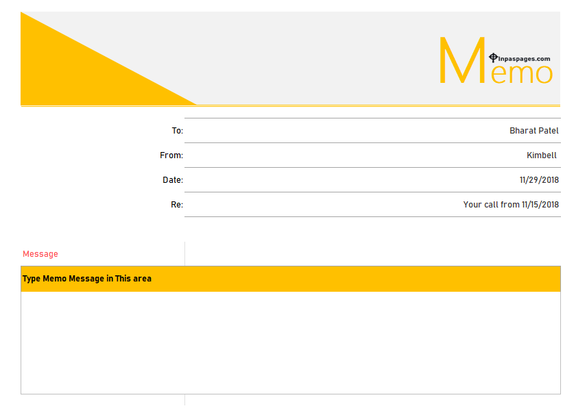 Business professional memo template doc