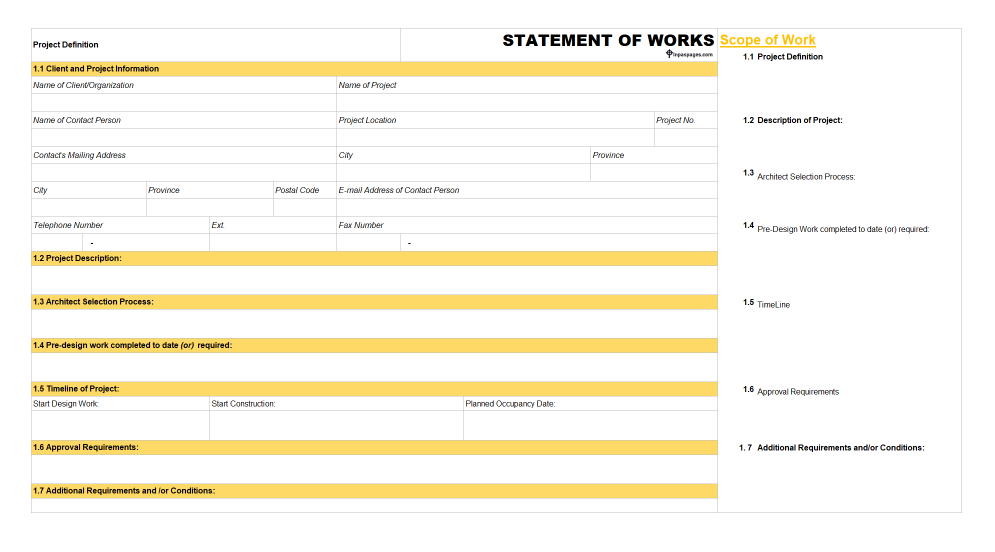 SoW - Statement of work template