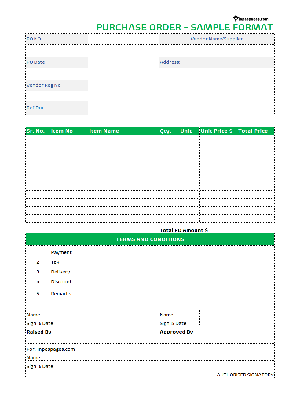 Printable purchase order template, Printable purchase order example, Printable purchase order sample, Printable purchase order pdf