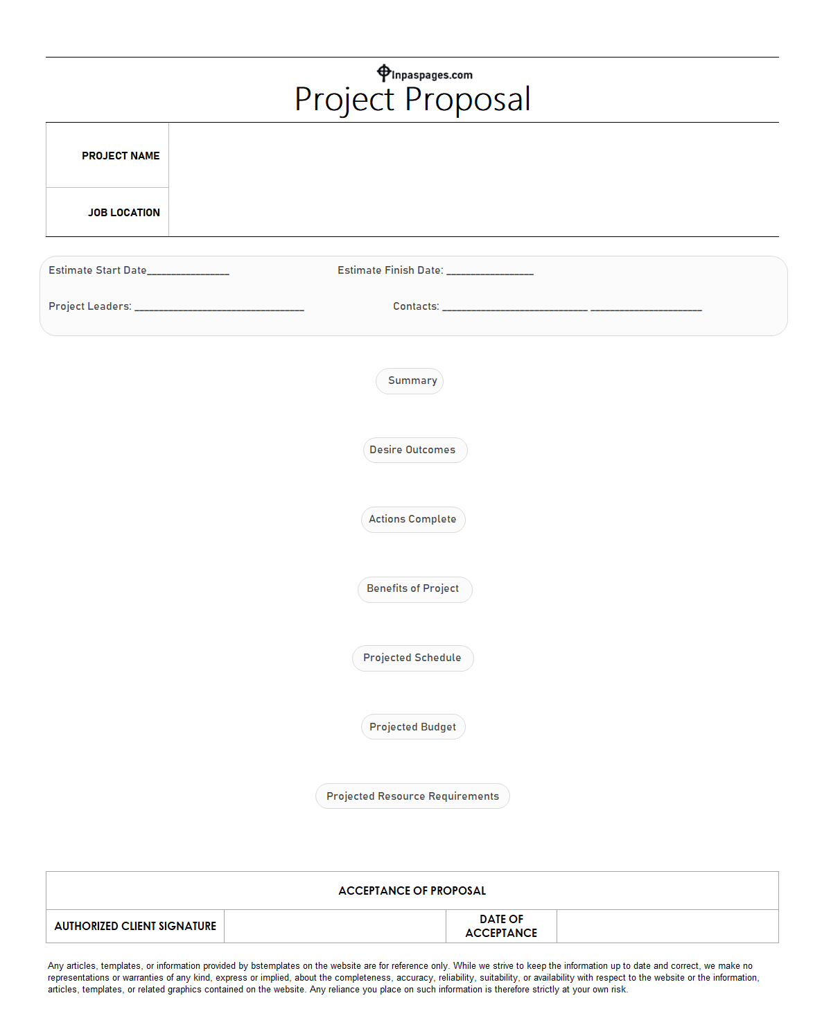 Printable project proposal template